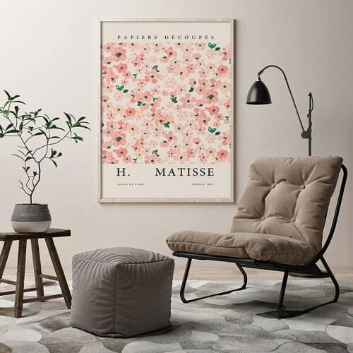 Henri Matisse Flower Market Sakura Wall Art Canvas Painting Exhibition Poster Print Nordic Picture for Living Room Gallery Decor
