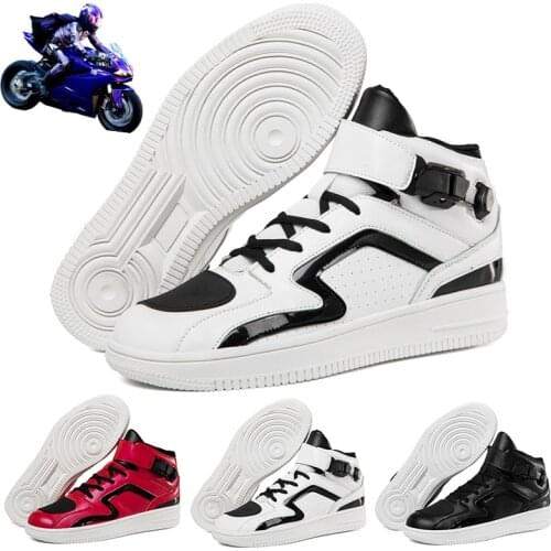 Motorcycle Shoes Mens Non-Slip Breathable Motorcycle Boots Fashion Casual Shoes Street Racing Unisex Sports Shoes Riding Boots