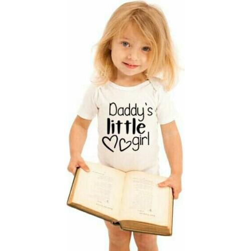 Newborn Infant Clothes DADDYS LITTLE GIRL Letter Print Baby Girl Bodysuit Toddler InfantJumpsuit Baby Clothes