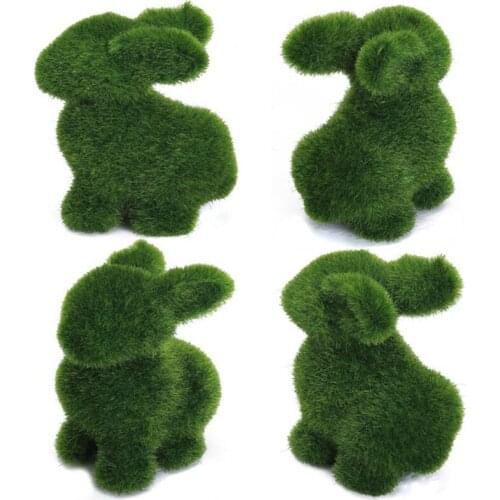 Easter Rabbit Handmade Artificial Turf Grass Animal Thanksgiving Decorations for Home Christmas Plant for Rustic Wedding Party