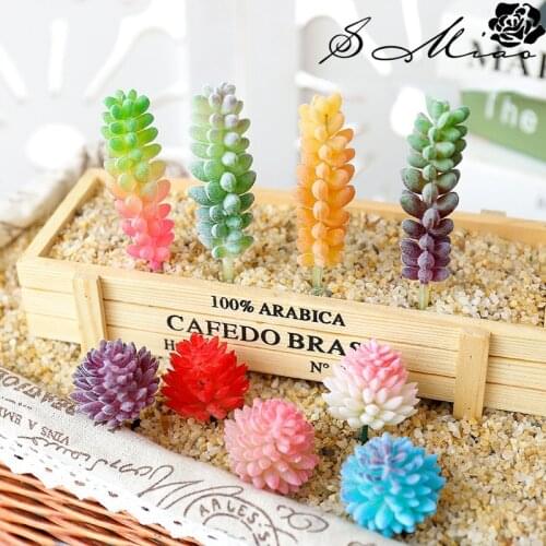 Plastic Lovely Succulent Artificial Plant Potted DIY Balcony Home Coffee Table Decorations Simulation Bonsai Craft Green Plant
