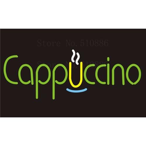 Custom Signage NEON SIGNS Cappuccino Real GLASS Tube BAR PUB Signboard Display Decorate Store Shop Light Sign 17*14"