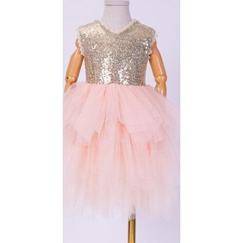 Toddler Girls Princess Party Dress for Kids Lovely Sequins Tutu Gown Children Birthday Vestido Clothing