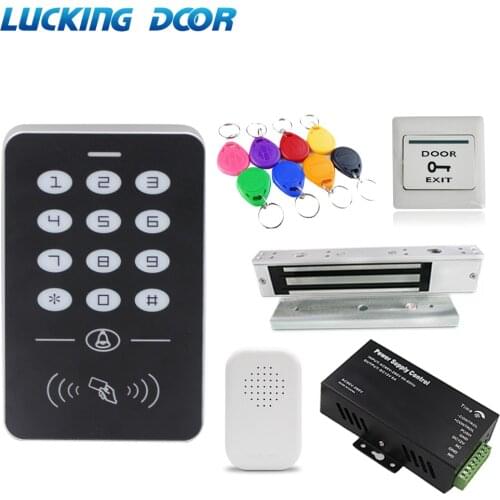RFID keyboard keys Smart Door Access Control System With 180KG door lock electronic Power Supply Door Access Control System Kit