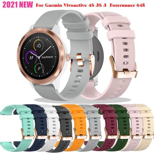 18/20mm Silicone Watchband For Garmin Vivoactive 4S 3S 3 Forerunner 645 Bracelet Band Strap/Samsung Galaxy Watch 42 Active 2 40