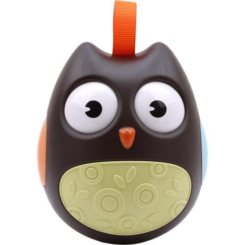 Cute Baby Toys Nodding Moving Eyes Owl Doll ABS Baby Rattles Gifts Baby Roly-poly Tumbler Toy With Bell Toys For Children