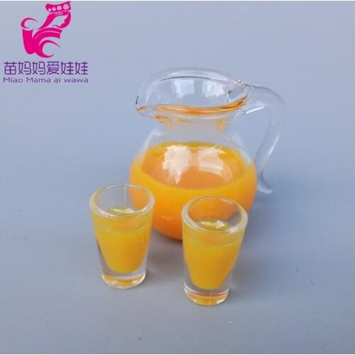 Doll house decoration mini doll drink orange guice milk pots red wine bottle beer for barbie blythe licca doll accessories