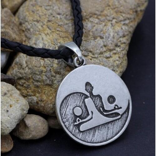 Vintage Mystery Taichi Meditation High Quality Metal Pendant Necklace Classic Mythological Style Religious Amulet Jewelry