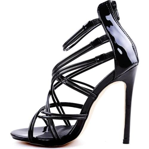 12CM Stiletto High Heels Sandals Women Open Toe Cross Strap Heels 2019 New Europe and American Wedding Party Sandals for Women