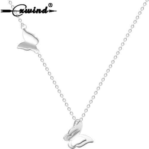 Cxwind New Butterfly Necklaces for Women 2019 Cute Animal Pendants Choker Girls Kids Fashion Statement Jewelry Gift collares