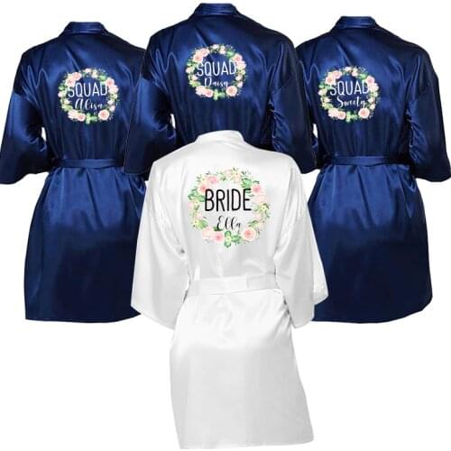 Wedding Dressing Gown Bridal Robes, Lace satin Robe Bridal Party Dressing Gown Variety Of Colors Custom Name Sheepwear Robes