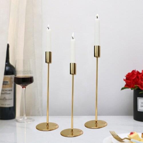 1/2/3 Pcs Modern Metal Candle Holder Simple Golden Bar Party Wedding Decoration Living Room Decoration Home Furnishing Gift