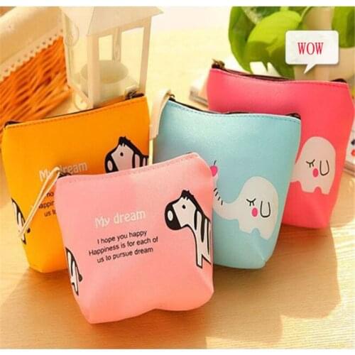 1Pcs Cartoon Elephant Zebra Prints Girls Coin Purse Female Mini Wallet Clutch Women Coin Card Holder Cute Money Bag Chanfe Purse