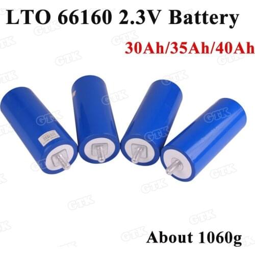 10pcs Cylindrical LTO 66160 2.3v 2.4v 30Ah/35Ah/40Ah lithium titanium oxide battery for Photovoltaic power system battery pack