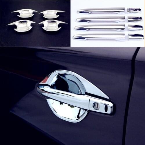 For Mitsubishi Outlander 2013 2014 2015 2016 2017 12pcs Car Door Handles Cover Handles Cup Trim Decoration Bezel Chrome