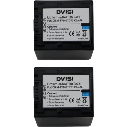 2Pcs/lot 3900mAh NP-FV100 NP FV100 NPFV100 Camera Battery for Sony DCR-SR15 SX15 FDR-AX100 HDR-CX105 HC9 PJ10 TD20V HXR-NX3D1U