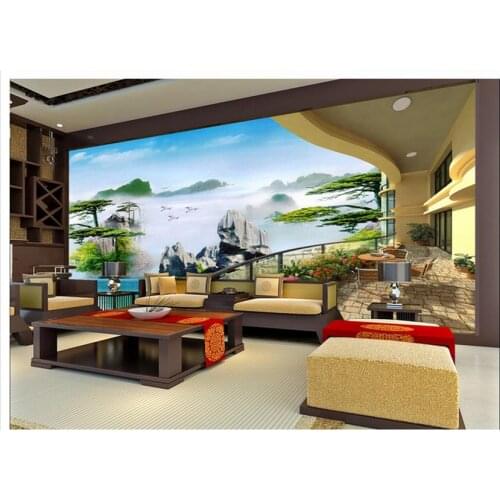 Wallpaper for walls 3d Home Decoration 3D stereoscopic balcony landscape backdrop mural photo mural wallpaper