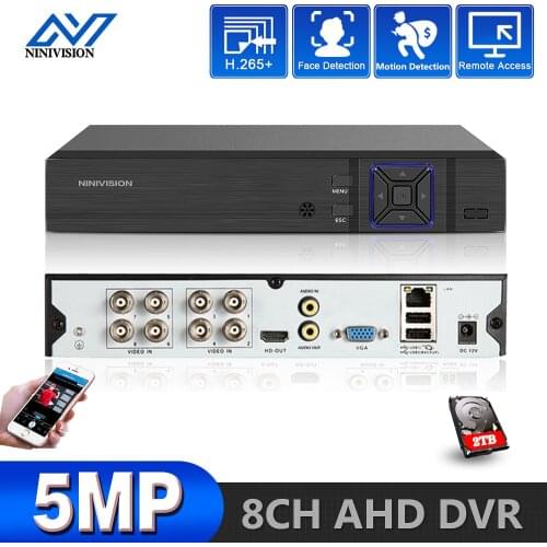 4CH 8CH 16CH AHD Security CCTV DVR H.265 5MP 4MP 1080P AHD CVI TVI Analog IP Camera 5MP Hybrid Video Recorder 5MP Video Output