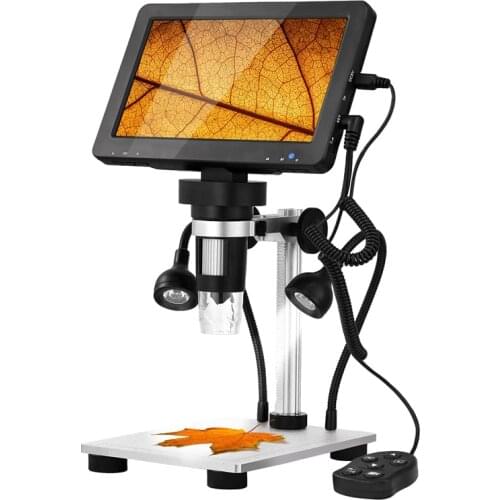 7 inch Microscope,1080P LCD Digital Microscope with Wired Remote,1200X Magnification Handheld Microscope with Video Recorder