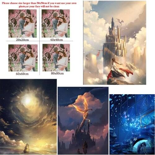 Diamond Painting Landscape 5D Diy Peace Township Square Diamond Round Diamond Full Diamond Custom Cross Stitc Mosaic Home Decora