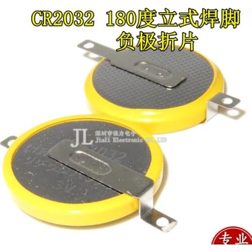 50pcs/lot CR2032 Tabs Solder Foot Soldering Welding Battery Coin Batteries 210mAh 3V Button 2032 Cell Battery