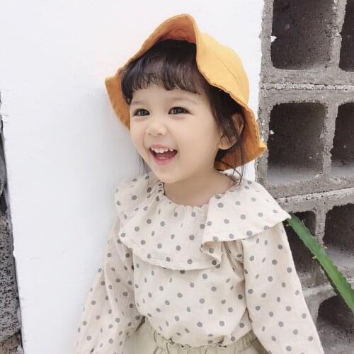 Baby Girl Blouse Toddler Infant Kids Girls Polka Dot Printed Shirt Kids Girls Top Tees Baby Peter Pan Collar Tee Shirt Girls Tee