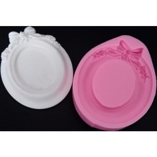 Photo Frame Craft Clay Mold 3D Flower Pattern silicone soap Mirror Mould for Decorating Pendant Plaster molds