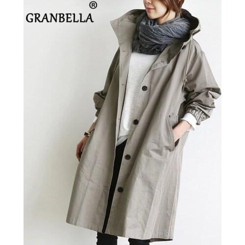 GRANBELLA Women's Hooded Trench Coats