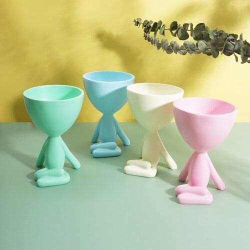 Humanoid Ceramic Flower Pot Succulent Cactus Bonsai Planter Pots Container, Vase Flowerpot Home Office Desk Window Sill Decor