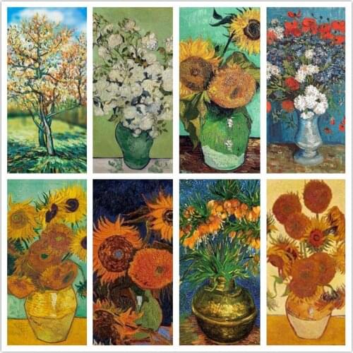 Van Gogh Sunflower Diy 5d Diamond Painting Diamond Embroidery Cross Stitch Flower Mosaic Diamond Painting Home Decoration