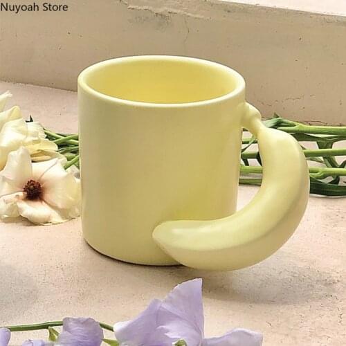 Creative Ceramic Coffee Mug Fruit Banana Handle Cute Household Water Cup Living Room Coffee Table Decorated Beautifully Gift