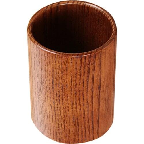 Round Wooden Kitchen Utensil Storage Jar Cutlery Holder Caddy Tidy Dining Table Decor for Kitchen Home Use