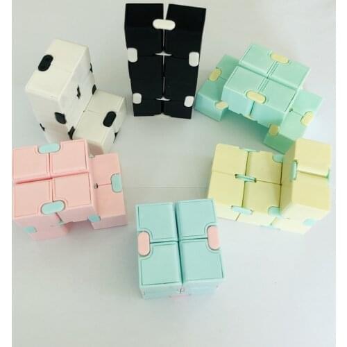 New Macaron Unlimited Magic Cube Anti-compression Intelligence Decompression Toy Finger Magic Cube Office Desktop Toys OPP