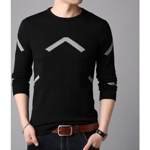 New Autumn Winter Wool Slim fit Sweater fashion Pullover Men Brand Clothing Casual Striped Pull Jumper top clothes
