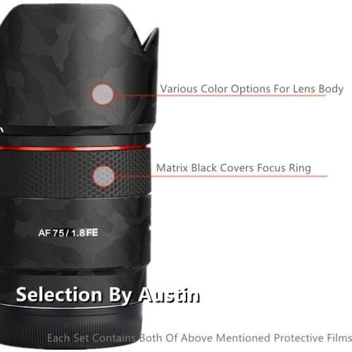 Premium Lens Skin Guard Wrap Film For Samyang AF75 1.8 Decal Protector Anti-scratch Coat Cover Case