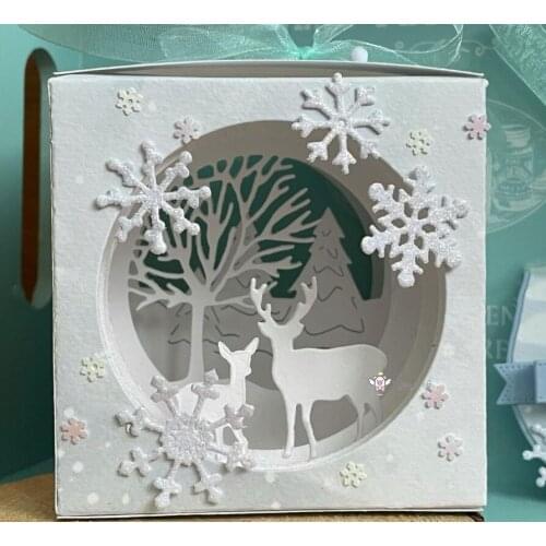 Mmao Crafts Metal Steel Cutting Dies 2021 New Tree deer slope background Scrapbooking Paper/photo Cards Embossing Dies
