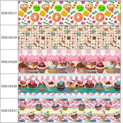 22MM 25MM 38MM 50MM 75mm Printed Pattern on Grosgrain Ribbon for diy ribbon