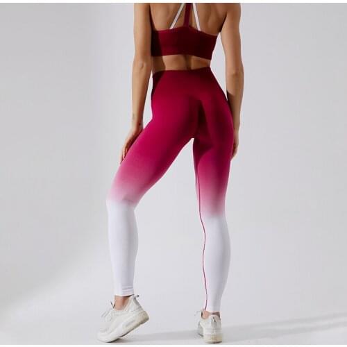 Sport Yoga Pants Women Gym Fitness Leggings Gradient Workout Yoga Leggings Training Pants Women