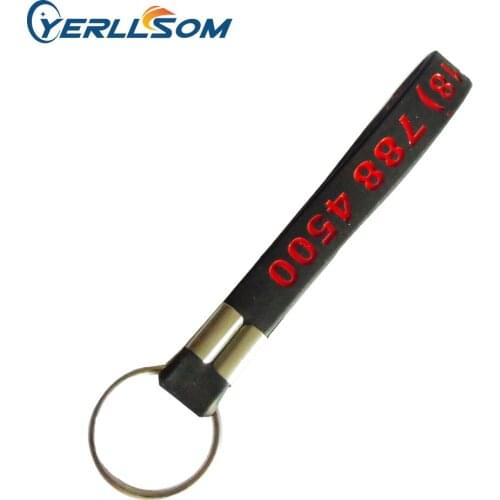 YERLLSOM 500PCS/lot Free shipping customized ink filled logo rubber silicone key chains for gifts Y060601