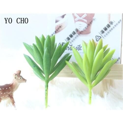 YO CHO 1PC Artificial Mini Snow Lotus Succulent Micro Landscape Flower Wall Home Wedding Garden Decoration DIY Fake Bonsai Plant