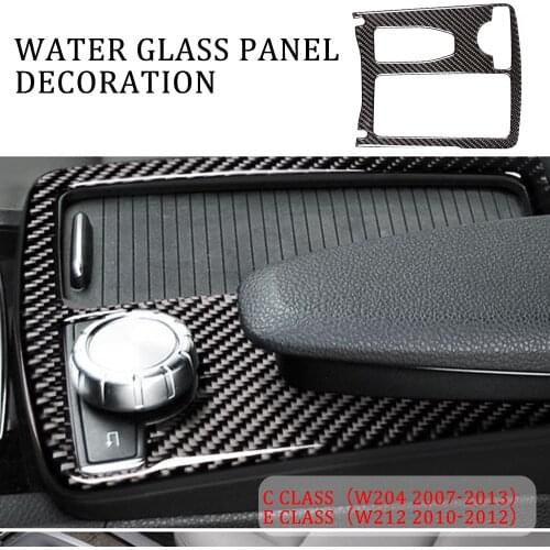 1 Pc ABS Carbon Fiber Multimedia Handrest Panel Covers Car Styling For Mercedes Benz W204 W212 C Class E Class