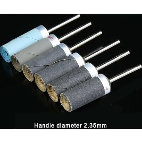 1Pcs Grinding Polishing 2.35mm Handle Sand Stick Sanding Bands Sleeves Tool Accessories 240#-5000# Grit+Rotary Mandrel