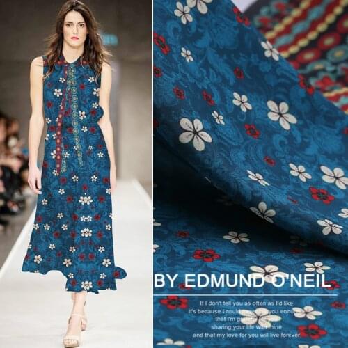 114cm wide printed silk fabric meter digital printing crepe de chine silk fabric shirt dress fabric wholesale silk cloth