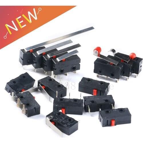 20Pcs Mini Micro Limit Switch NO NC 3 Pins PCB Terminals SPDT 5A 125V 250V 29mm Roller Arc lever Snap Action Push Microswitches