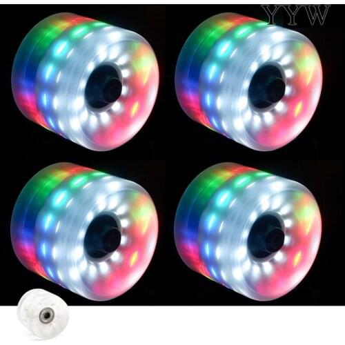 60x45mm Led Light Skateboard Wheels Skating Outdoor Flash 4 Wheels Pu Rubber 82A hardness With ABEC-9 Bearings Core Women Carver