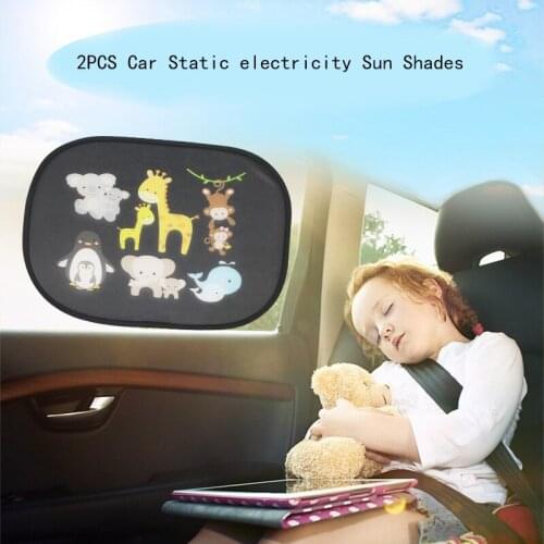 2 Pcs Car Sun Shades Universal Car Window Electrostatic Adsorption Kids Sun Shade PVC Stickers Car Heat Shield Anti-UV 44*36cm