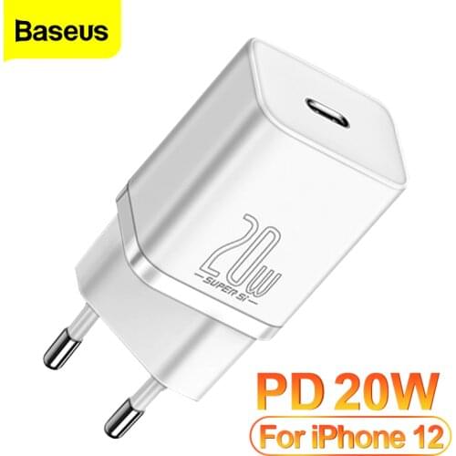 Baseus PD 20W USB Type C Charger Quick Charge QC3.0 Fast Charging USBC Charger For iPhone 12Pro Xiaomi Wall Mobile Phone Charger
