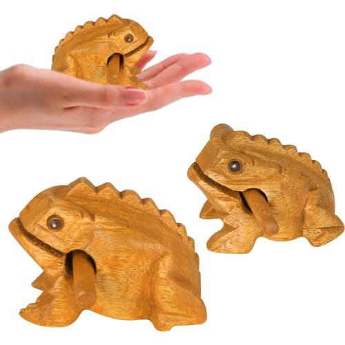 Percusion Carved Croaking Wood Percussion Musical Sound Wood Frog Tone Block Toy Wooden Lucky for Frogs toy Gift