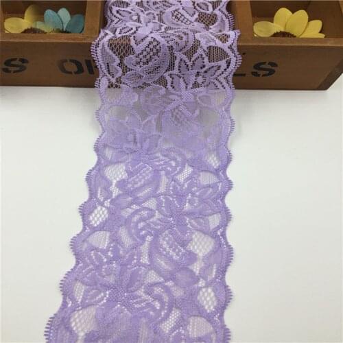 200 yards 8cm width Pink Brown Violet Elastic Stretch Lace trim Wedding Dress sewing/garment/apparel accessories