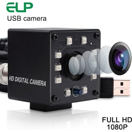 ELP 1080P Infrared Surveillance USB Camera Module CMOS OV2710 MJPEG 120fps/60fps/30fps high frame rate Night Vision USB Webcam